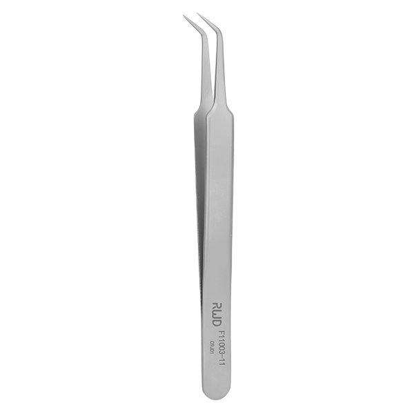 Micro Forceps-45°Angled, head length 30mm, Tip 0.3*0.15mm, 11cm