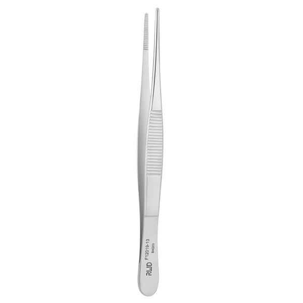 Dressing Forcep (Slender)-Str, Tip width 2mm, teeth length 18mm, 13cm