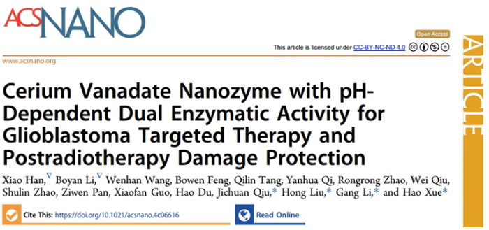 Cerium-Vanadate-Nanozyme-with-pH-Dependent-Dual-Enzymatic-Activity-for-Glioblastoma-Targeted-Therapy-and-Postradiotherapy-Damage-Protection